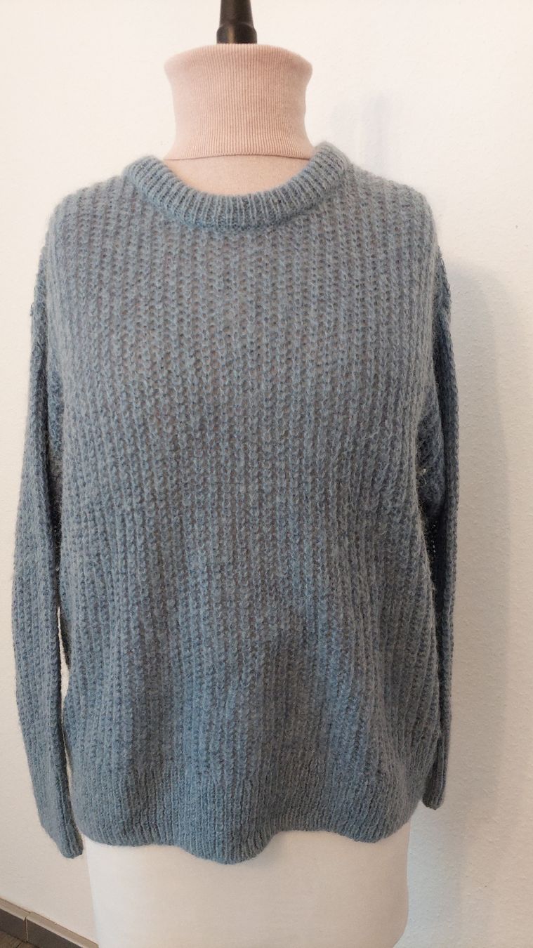 Hallhuber Maglioni & Felpe: Hallhuber Strickpullover, hellblau/grau. Gr. S – Usato da Gwatt (Thun) venduto da Letzte-Chance 1