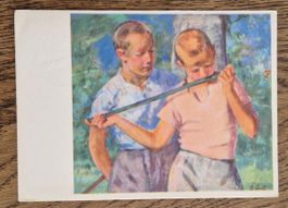 Pro Infirmis, Kunstk. Knaben b.Flötenspiel,1942,n.St. Gallen