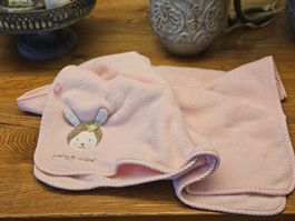 Fehn zuckersüsse Kuscheldecke Hase, rosa, superweich - NEU