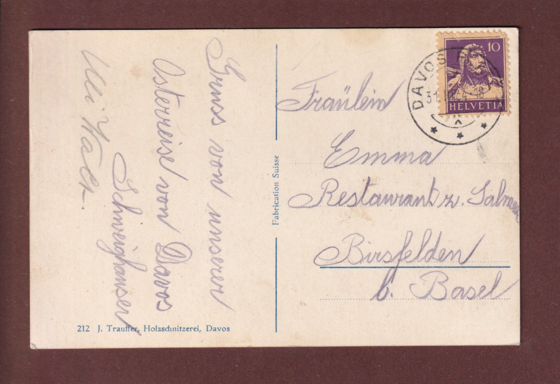 Cartes postales: DAVOS - Teilansicht - 1934 – D'occasion à Pully par nicecards 1