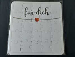 25 tlgs Puzzle zum Basteln, selber beschriften, Liebe, 24x24