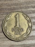 Seltene 1 Peso Münze aus Chile, Jahrgang 1978, Top Zustand