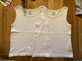 2 Unterhemden H&M, 122/128cm, Organic cotton