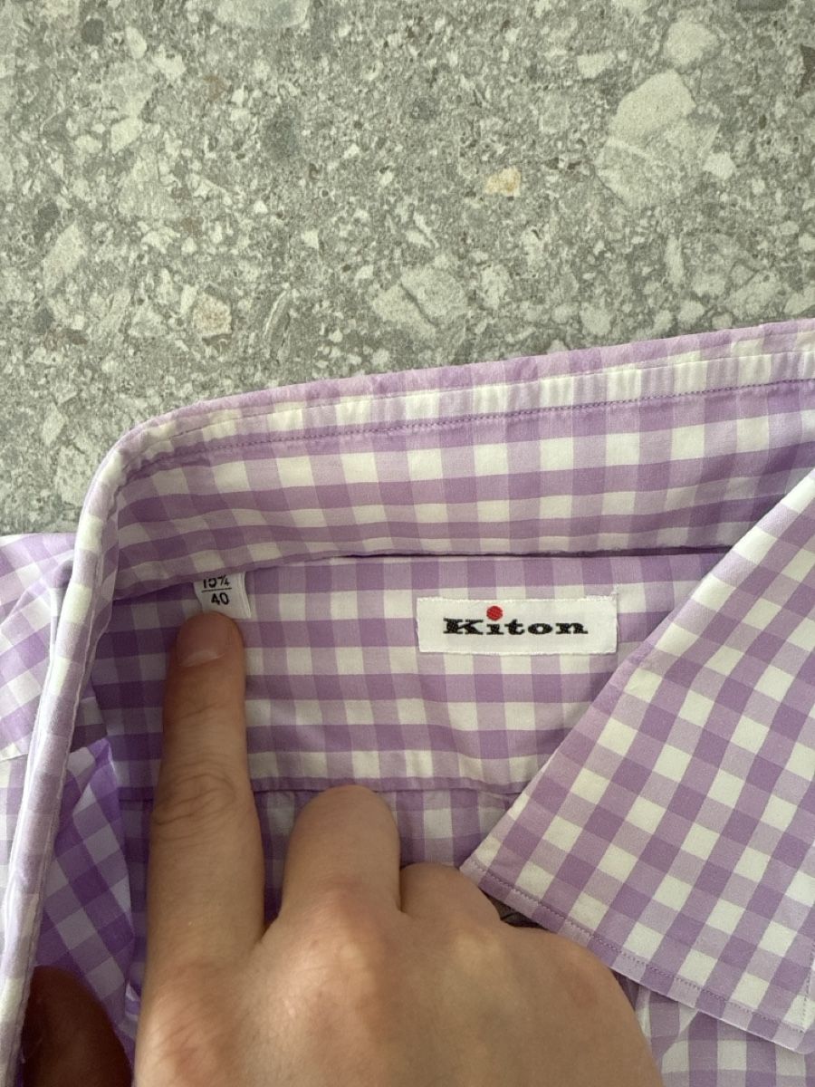 Kiton Hemden: Hemd Kiton Lila kariert Grösse 40 – Gebraucht aus Birmensdorf ZH von nin.am 2