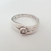 Vintage Silber Ring 925 mit Zirkonia, Grösse 19.8 mm