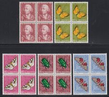 168-172** Viererblockserie PJ 1957, Katalog SBK 26 Fr. 32.00