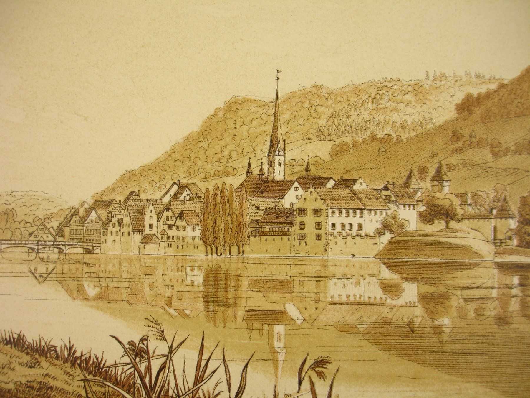 Grafica & Litografie: STEIN AM RHEIN, LITHOGRAPHIE 1886 – Usato da Grüningen venduto da Kartensammler 3