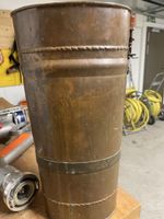 Copper Bucket Antique Decorative Container Brass Bands Twist