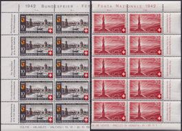 1942, Pro Patria B15+B16 10er-Blöcke postfrisch **. K: 40.-