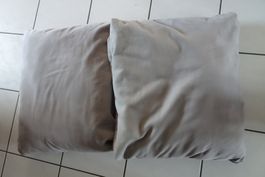 2 grosse graue Sofakissen, Kissen