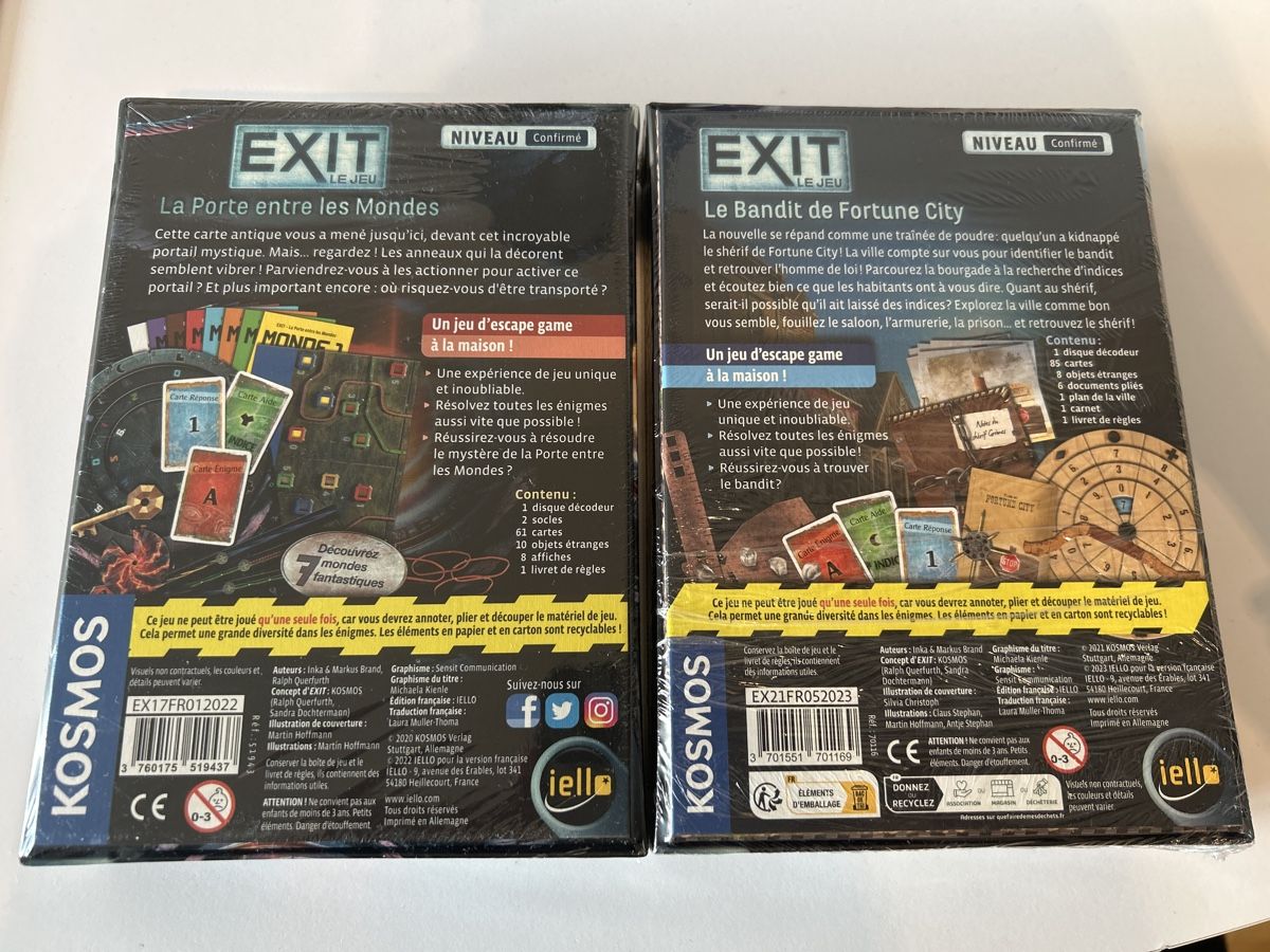 Jeux: 2 jeux Exit – Neuf avec emballage d'origine à Yverdon-les-Bains par Satim1 1