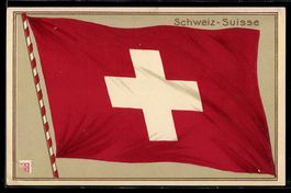 AK Schweiz, Schweizer Fahne am Mast
