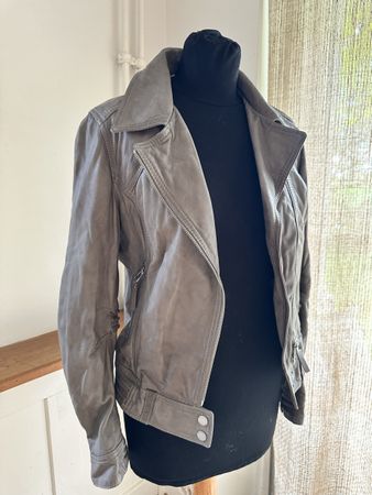 Damen Lederjacke Oakwood Nappa Schafleder grau Gr.S