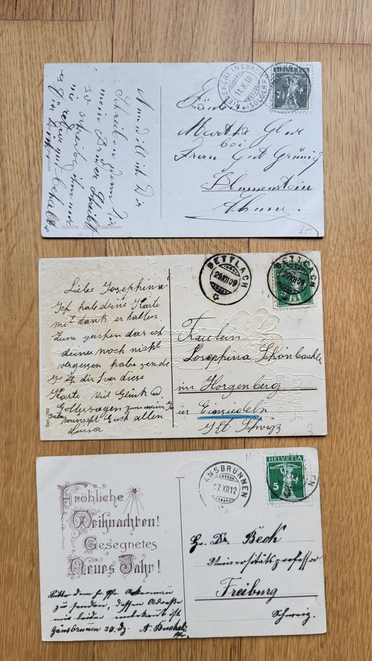 Ansichtskarten: Postkarten Stempel Kanton Solothurn 1909 1912 1918 – Gebraucht aus Bäriswil BE von mimi.86