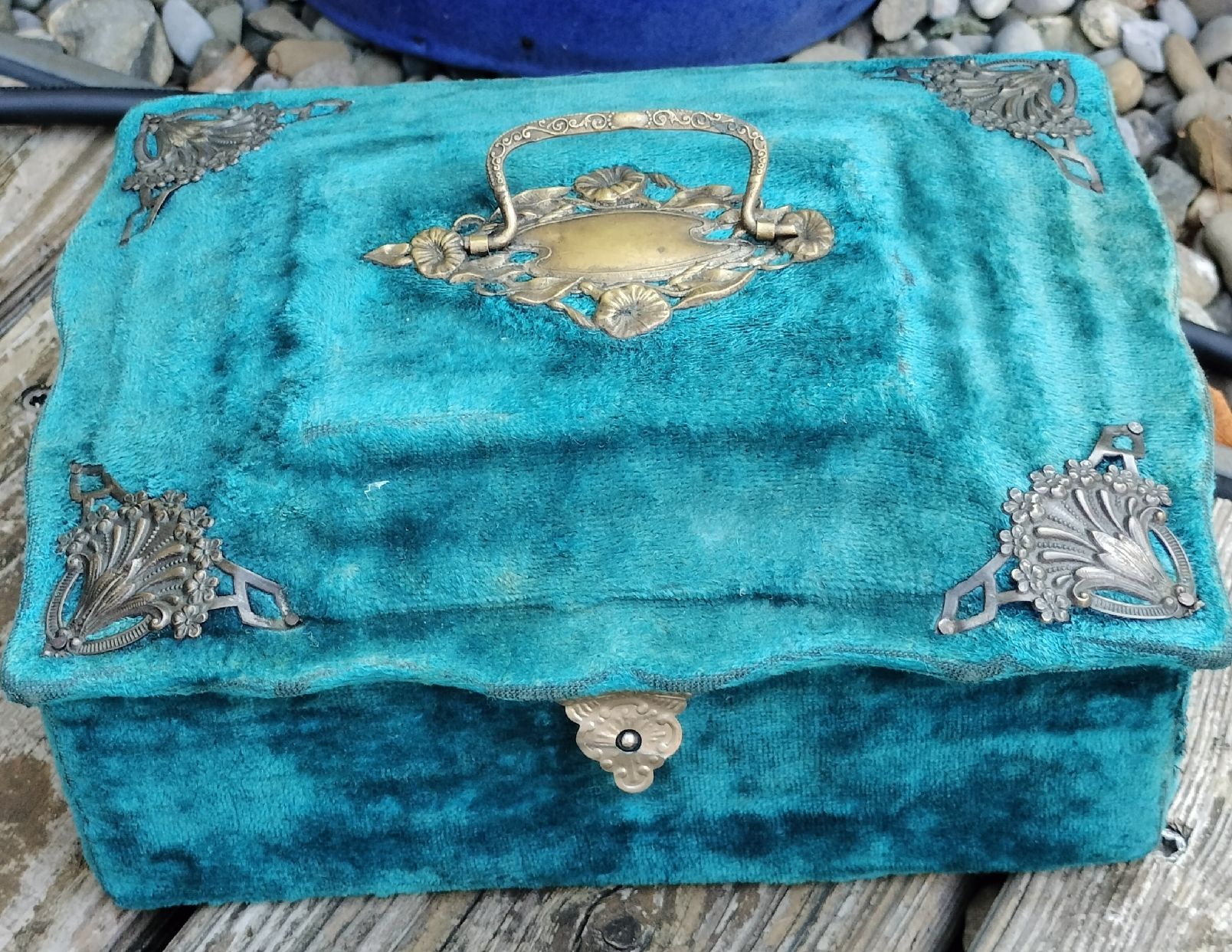 Cassapanche: Napoleon ||| Antike Blaue Samt Schmuckbox – Usato da schwyz venduto da larry91sz 3
