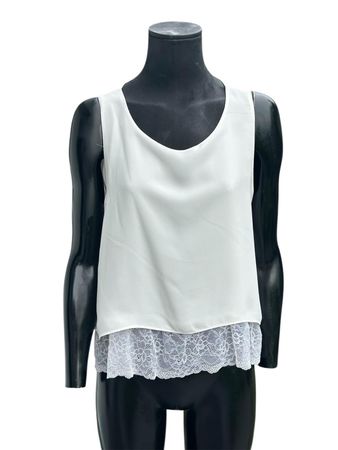 Weisses Sommer Top mit Spitze, Grösse S