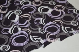 Stoff Baumwolljersey Kreise aubergine