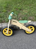 Laufrad aus Holz grün gelb guter gebrauchter Zustand