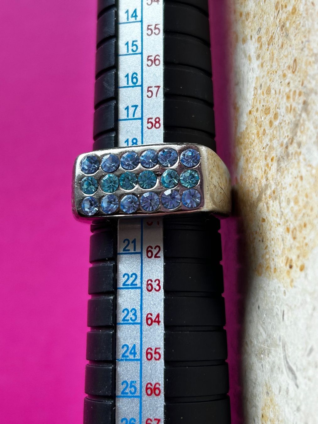 Anelli: Ring RETRO BLUE Gr. 61  Statement Ring – Usato da Dittingen venduto da Bijoubelle