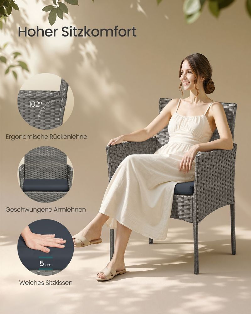 Tischgruppe: Gartenmöbel Set aus PE Polyrattan ARVEN – Neu und originalverpackt aus Lachen SZ von MAMORU-MOEBEL 1