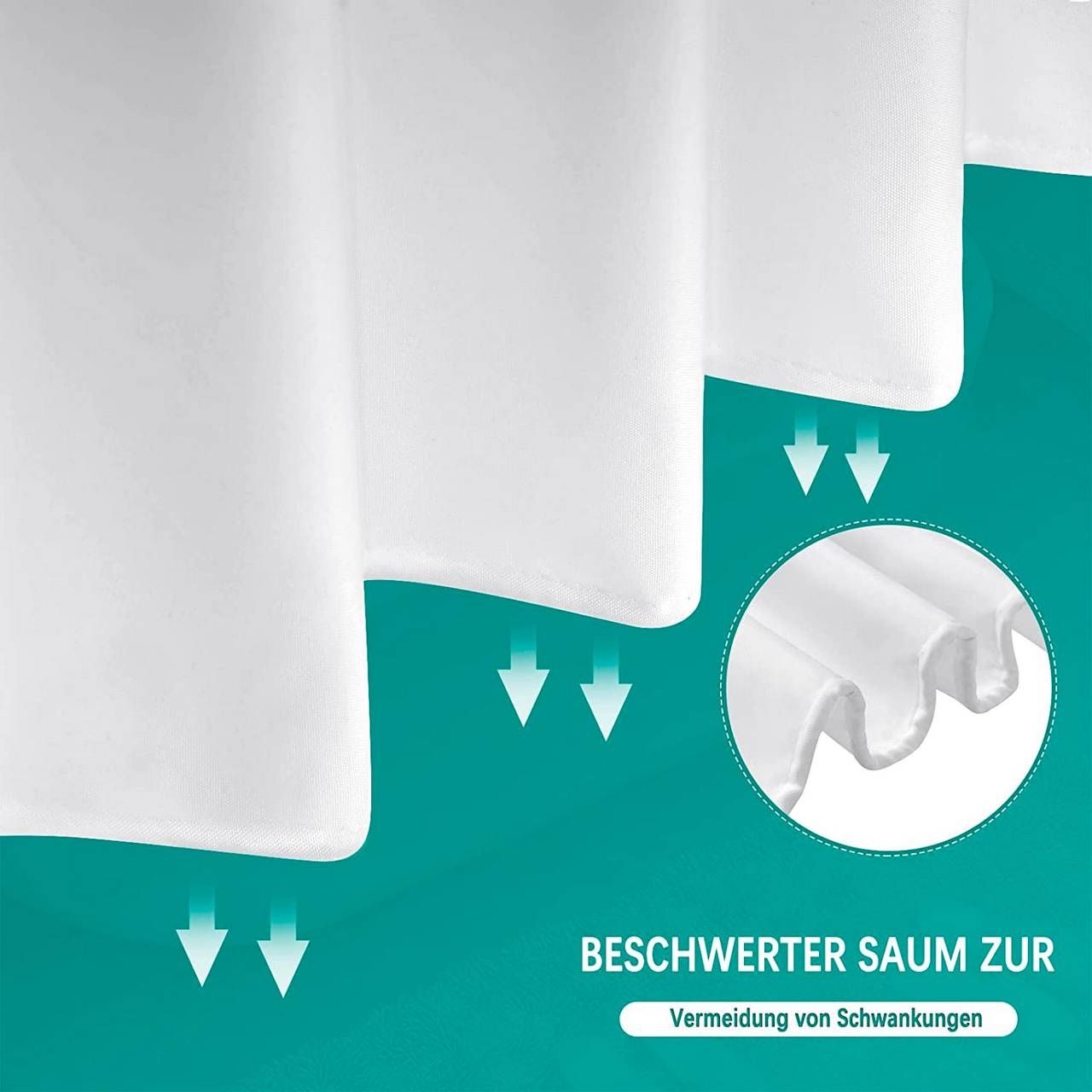 Tende: Duschvorhang weiss 180x200 – Nuovo e nell'imballaggio originale da Strengelbach venduto da retourenjaeger 1