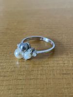 Ring Silber Perlen und Zirkonia