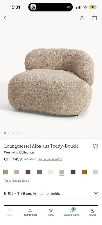 Westwing Poltrone: Loungesessel Alba Westwing Collection – Usato da Basel venduto da ValentinaC01