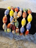 Top Vintage Gablonzer Art Glass Perlen Kette, lang 124cm