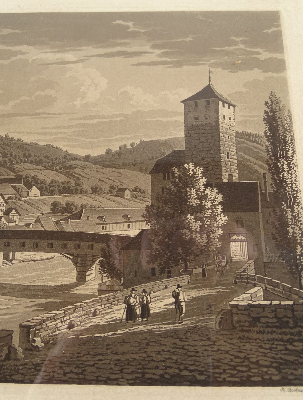 Incisioni: EGLISAU, AQUATINTA 1829 – Usato da Grüningen venduto da Kartensammler 4
