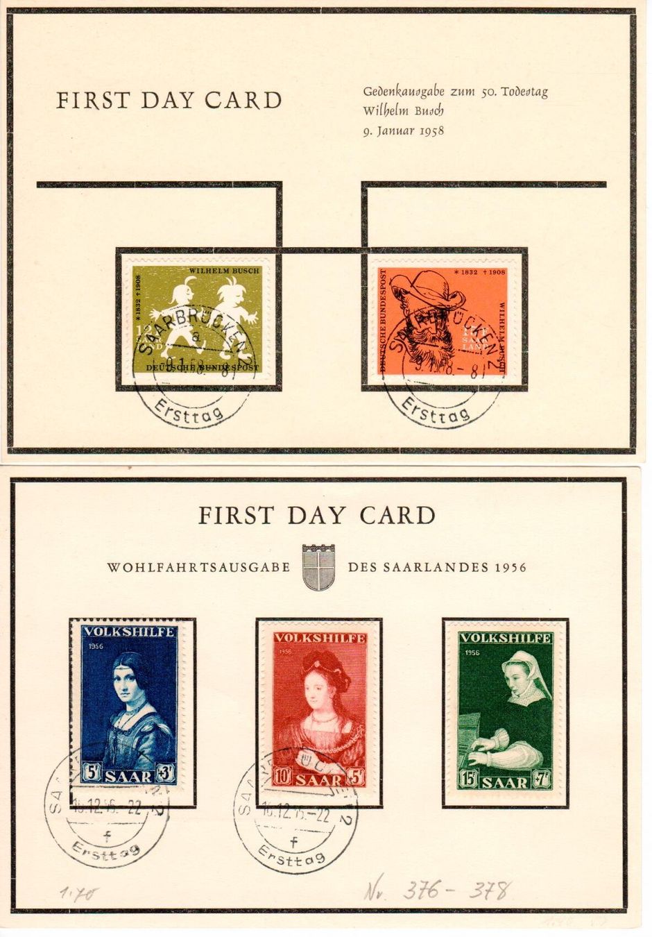 Tous les timbres: 8 x Saarland – D'occasion à Wolhusen par Curver9