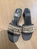 Christian Dior Pantoletten blau Textil guter Zustand