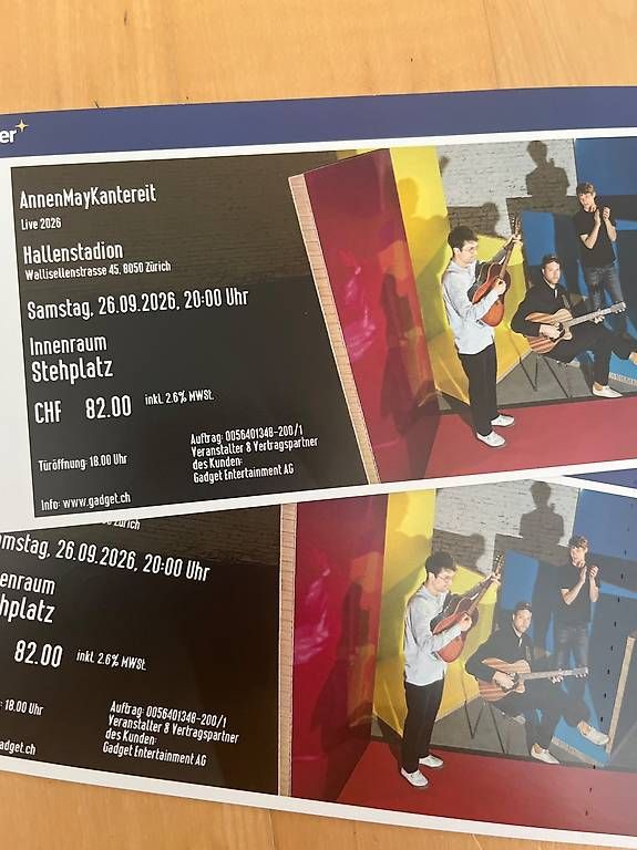 Billets: AnnenMayKantereit Tickets – Neuf avec emballage d'origine à Weesen par aliaronni