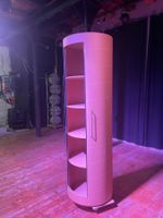 Runder Säulenschrank – Rundregal mit Schiebetür, Designmöbel