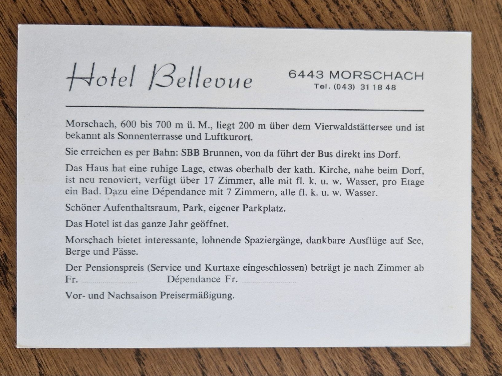 Cartoline postali: ehem. Hotel Bellevue, Morschach – Usato da Ebikon venduto da Donar50 2