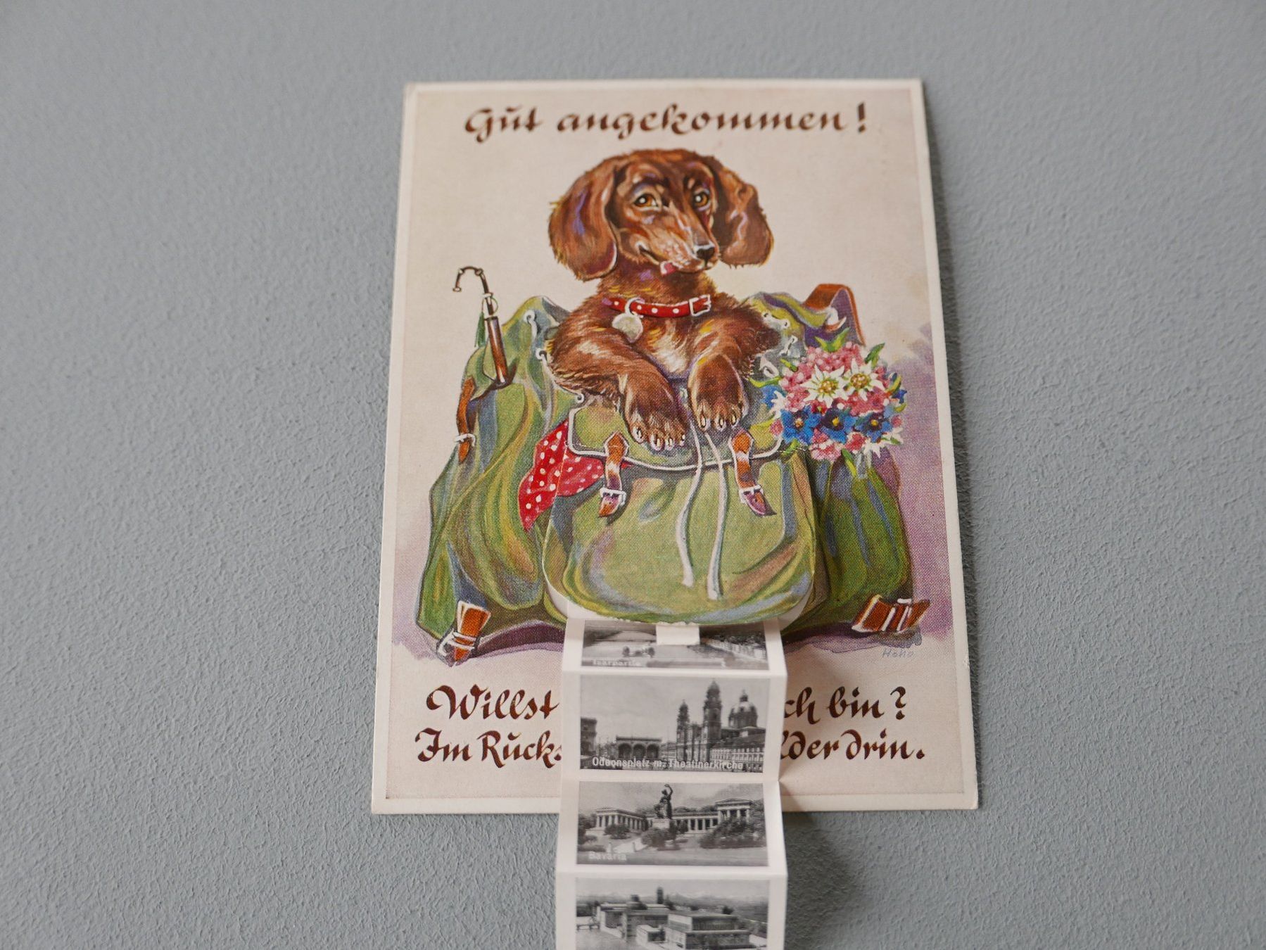 Cartoline postali: ANTIKE ANSICHTSKARTE MIT BILDERBOGEN GRUSS AUS MÜNCHEN – Usato da Balgach venduto da Zwischenraum 4