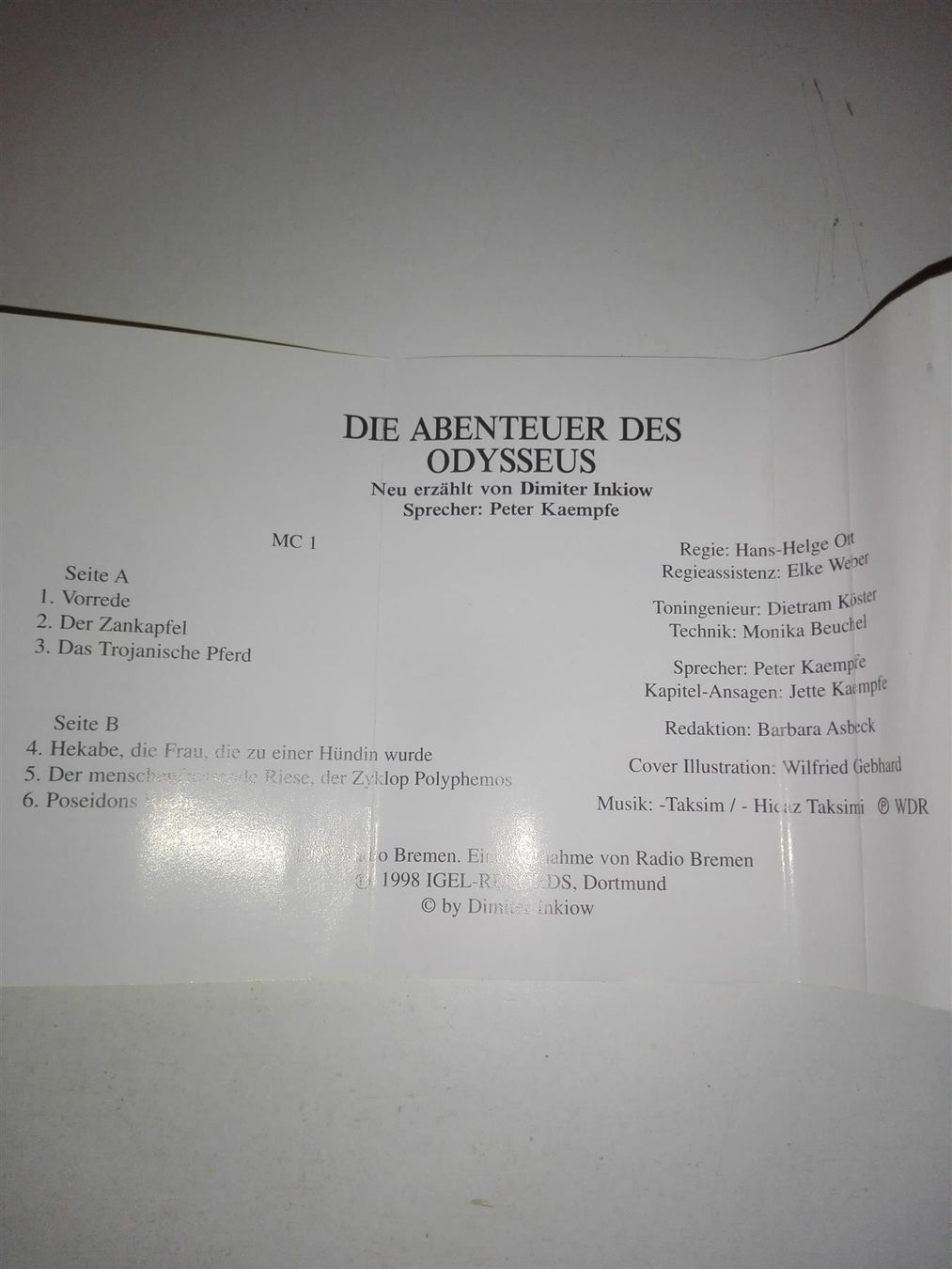 Musicassette: Die Abenteuer des Odysseus (Igel-Records – Usato da St. Gallen venduto da elkapone 3