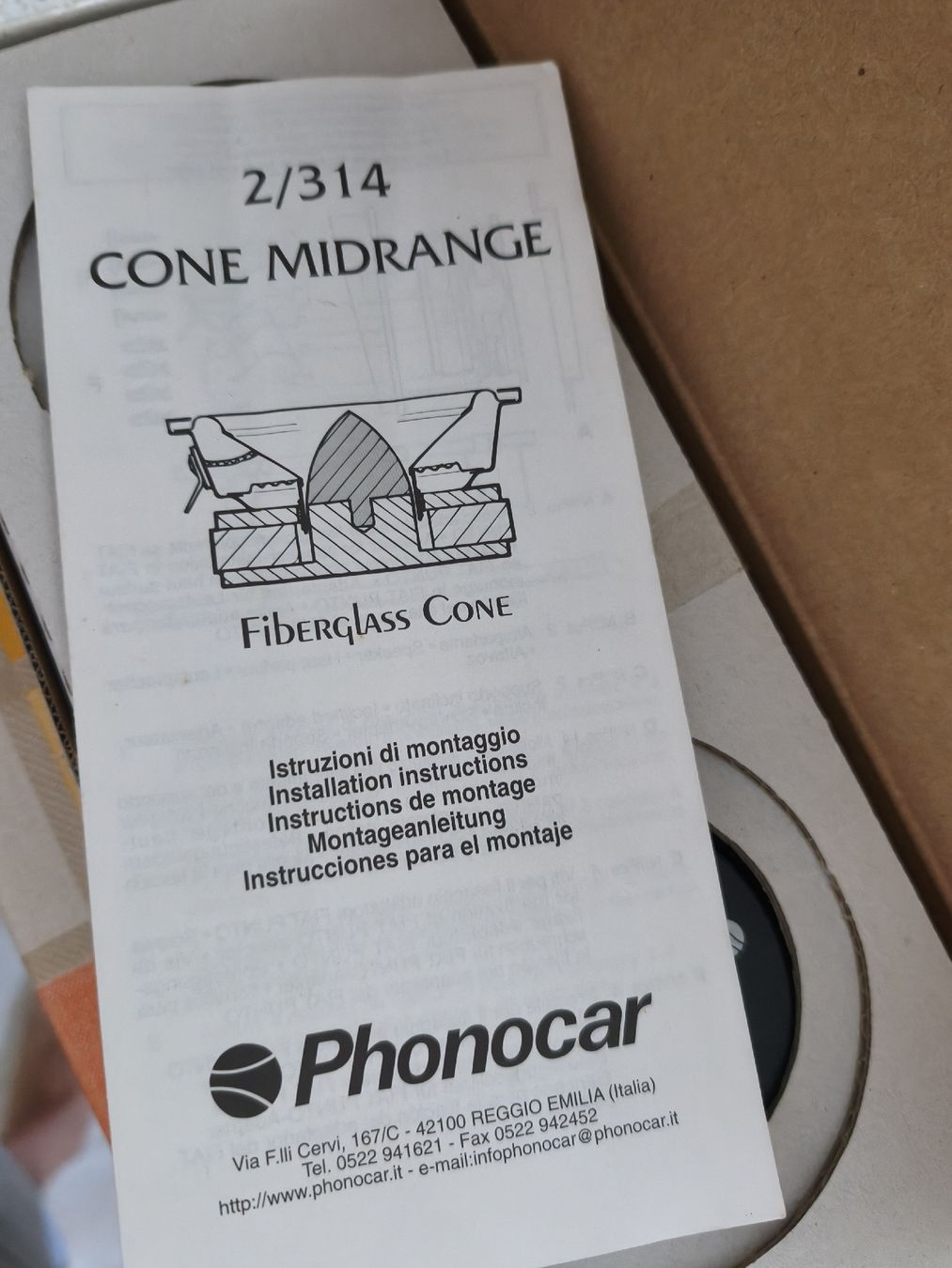 Haut-parleurs: Cone Midrange 2/314 87mm – Neuf (Voir description) à Gordola par Angelbit 2