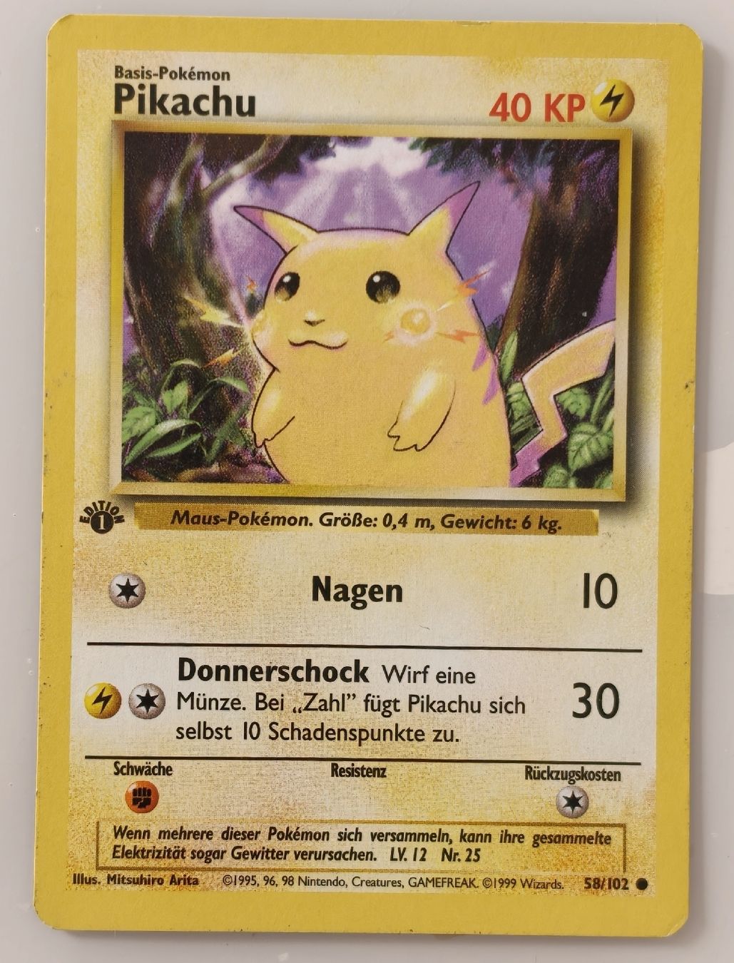 Pokémon Carte collezionabili: Pokemon, Pikachu, Base Set, 58/102, 1st Edition – Usato da Oberentfelden venduto da SimpleTap