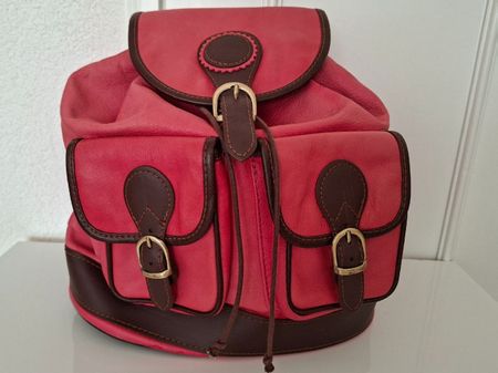 Sac à dos vintage en cuir Made in Italy – rose corail