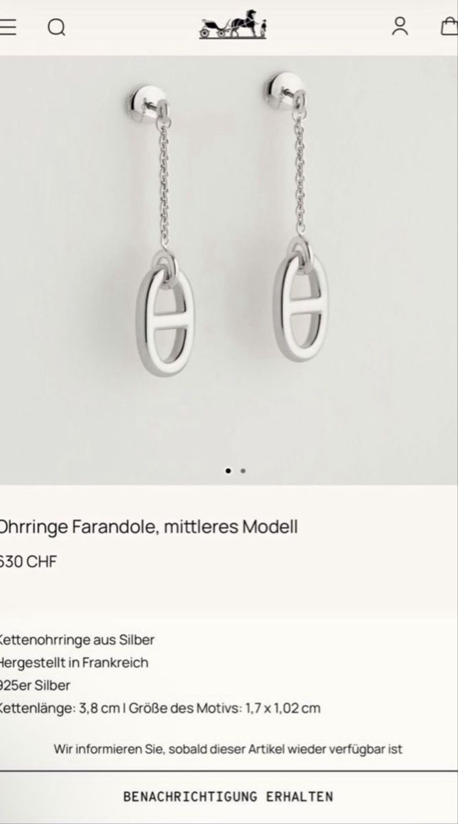 Hermès Orecchini pendenti & Orecchini a lobo: HERMÈS Ohrringe Farandole – Nuovo (secondo la descrizione) da Pfäffikon SZ venduto da happy.life 4