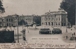 GENÈVE - Tram - Place Neuve et Théatre - 1903