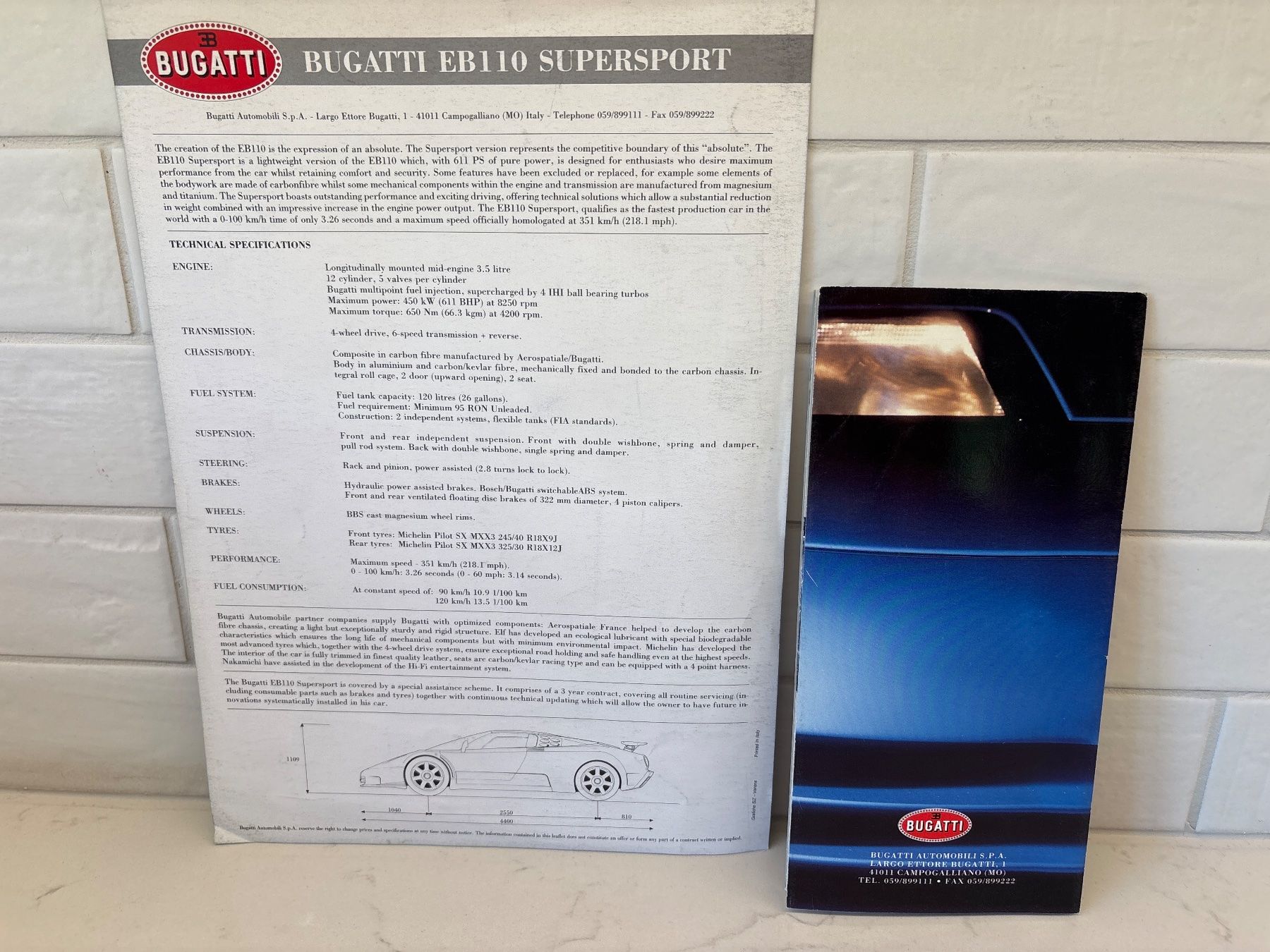 Bugatti Documenti: Brochure Originale Bugatti EB 110 – Usato da Gollion venduto da Hampton 2