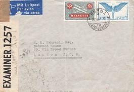 Bern (BE) Zensierter Luftpostbrief nach London