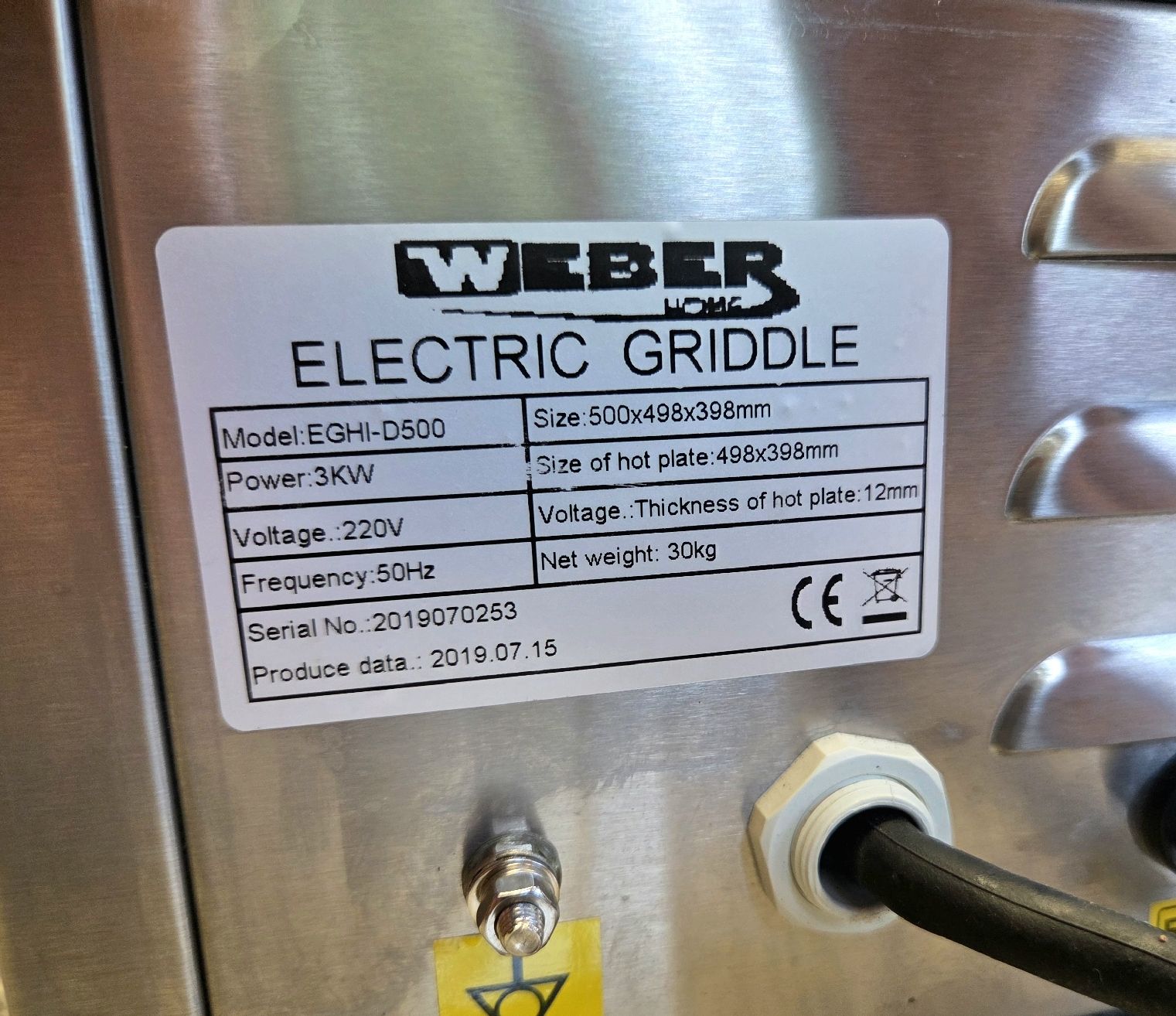 Weber Grils: Plancha électrique professionnelle Weber Home EGHI-D500 – D'occasion à Collombey par Babi85 5