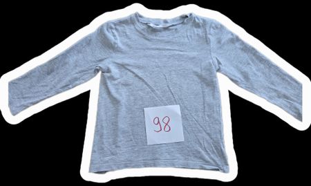 H&M Kinder T-Shirt, Langarm, Grau, Gr. 98 (2-3 J.) Top!