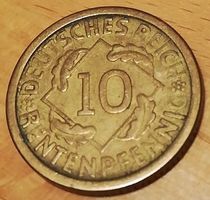 Münze DEUTSCHES REICH 10 RENTENPFENNIG 1924 A