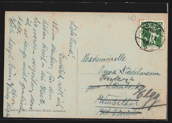 Cartoline postali: AK Lac Léman, Au crepuscule, 1917 – Usato da Berlin venduto da bartko-reher 1