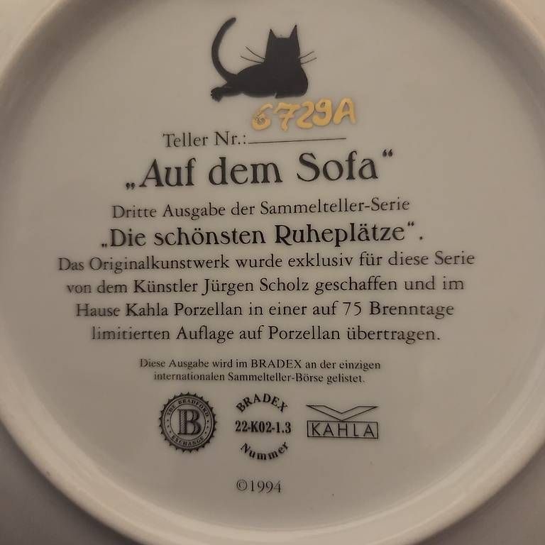 Piatti: Sammlerteller Katzen / Jürgen Scholz 1 – Usato da Worb venduto da Soan67 1