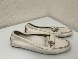 Bally klassische Mokassins / Slipper Weiss Gr. 39