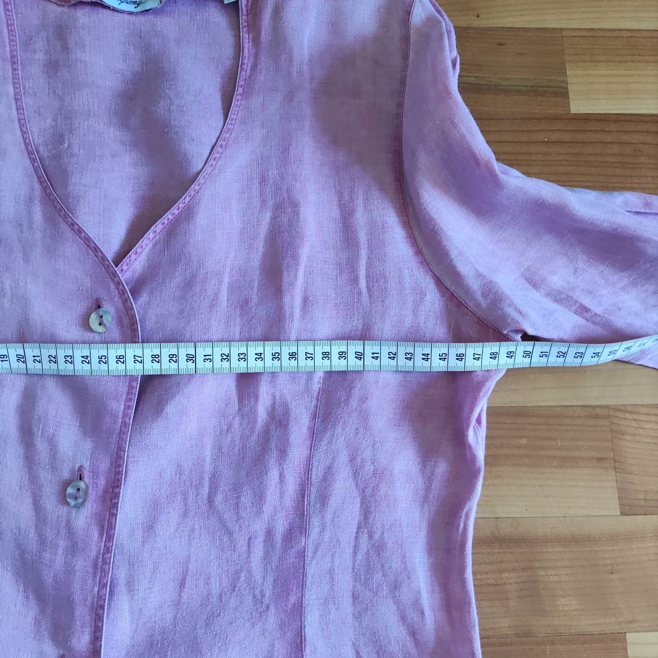 Camicette: Einhorn angenehme leichte Leinen Bluse mit Perlmutknöpfen – Usato da Solothurn venduto da Csw1 4